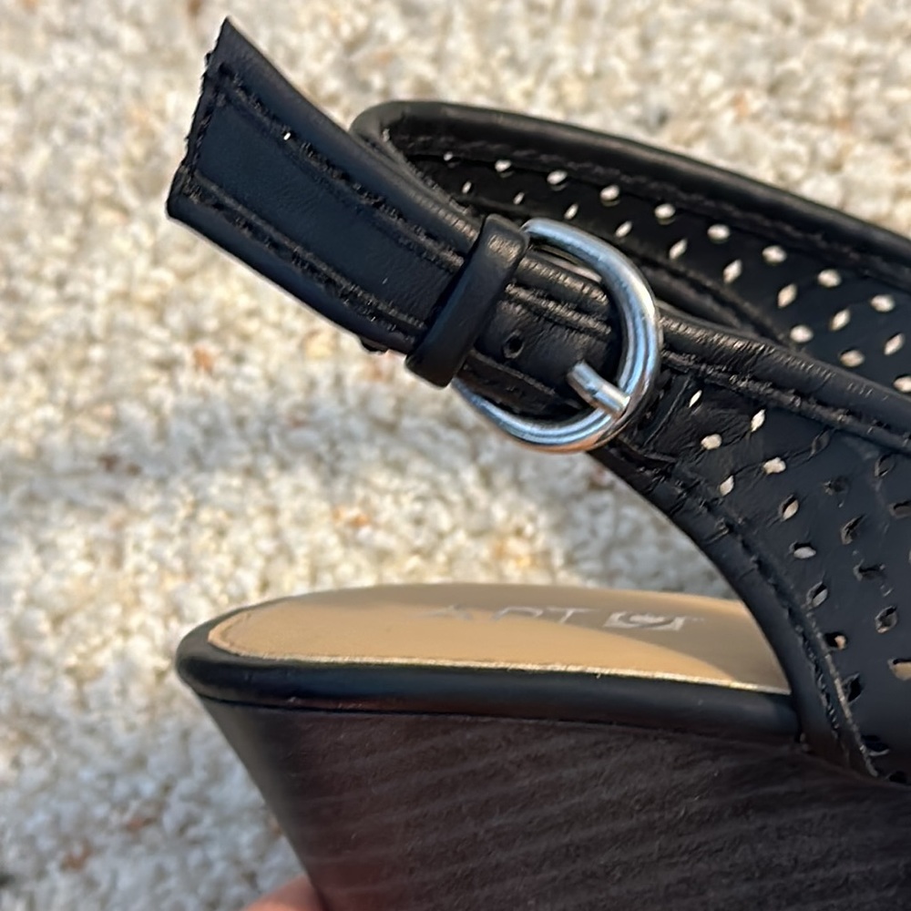 Apt.9 Miranda Black Open Toe Wedge Pumps - HOLD - Picture 5 of 12